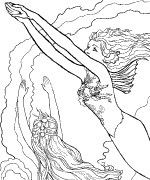 Mermaid Lessons Coloring Page