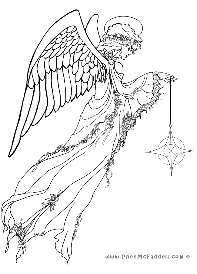 adult angel Colouring Pages