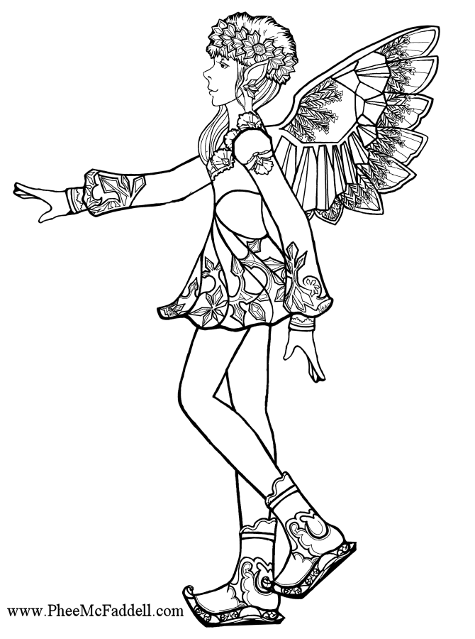 Snowflake Fairy Whole to color www.pheemcfaddell.com