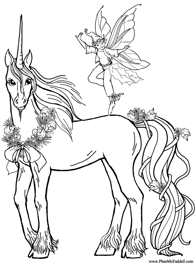 Fantasy & Medieval Coloring pages. Unicorns Coloring pages