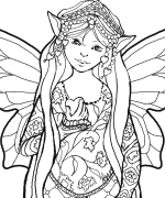 Heart Fairy Coloring Page