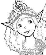 Fairy Rose Hat Coloring Pages