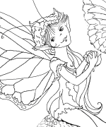 Fairy On A Daisy Coloring Page