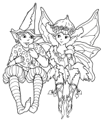 Two Fairies Coloring Page