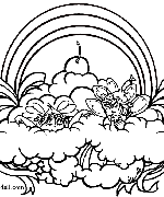 Rainbow Ribbons Fairy Coloring Page